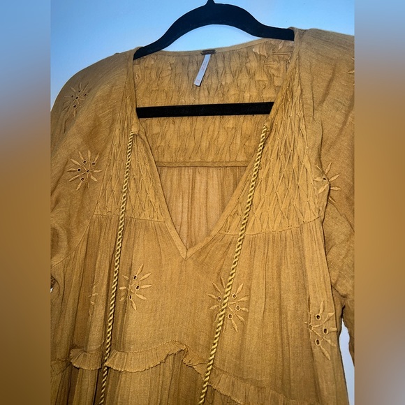 FREE PEOPLE  Celestial Skies Embroidered Tiered Midi Dress SIZE: XS - Picture 5 of 11